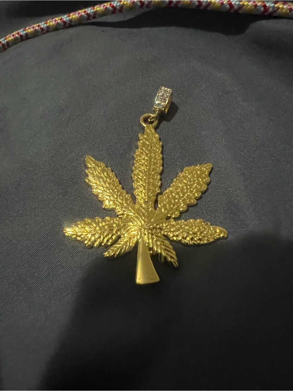 Gold-Tone Cannabis Leaf Pendant